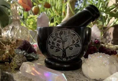 Tree Of Life Soapstone Mortar And Pestle • $28