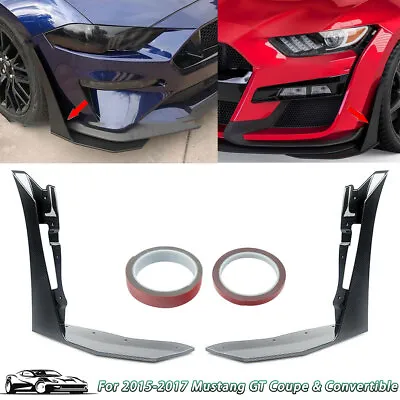 Front Corner Winglet Splitters For 15-21 Ford Mustang GT500 Style Carbon Color • $82.70