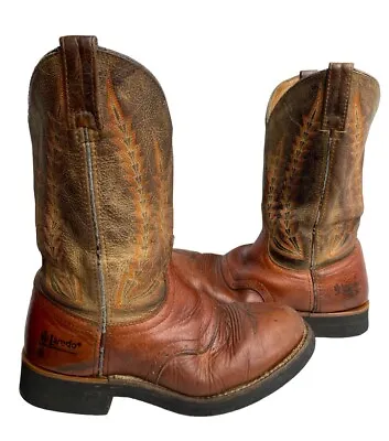 Laredo 7896 Leather  Embroidered Western Cowboy Biker Work Boots Men's 7 D • $42.49