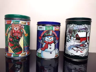 Vintage Lot Holiday Tins Christmas Cans Hershey Chocolate Containers Empty • $12.99