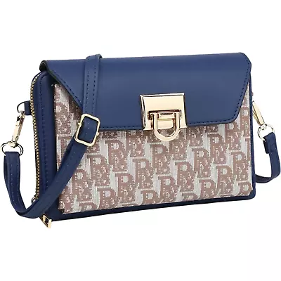 Monogram Cellphone Crossbody Bag Flap Over Closure Multi Compartment • $27.99