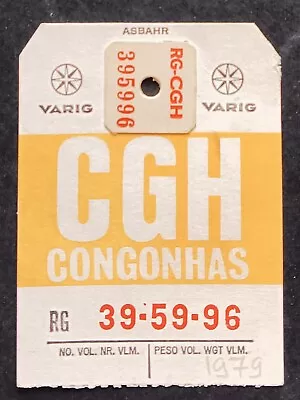Varig To Congonhas 1979 - Vintage Baggage ( Claim ) Tag • $25