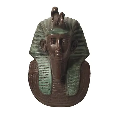 Antique Exquisite Bronze Bust Sculpture Of Egypt King Tut Tutankhamun Heavy 14lb • $455