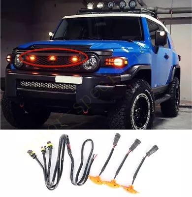  For Toyota FJ Cruiser 2007-2014 Amber LED Car Truck Front Grille Light Kit 3pcs • $15.99