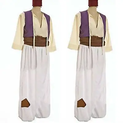 Adult Men Arabian Prince Aladdin Genie Fancy Dress Roleplay Cosplay Costume Set/ • £28.79