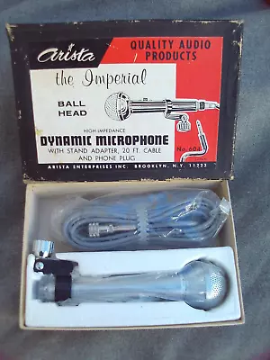 VINTAGE 1960s? ARISTA BALL HEAD DYNAMIC MICROPHONE No 604 MINT NEVER USED IN BOX • $33.99