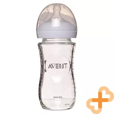 PHILIPS AVENT Baby Feeding Glass Bottle  Natural  240ml Breast-Shaped Nipples • $31.16