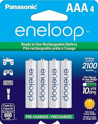 Panasonic BK-4MCCA4BA Eneloop AAA Rechargeable Battery - 4-Battery Pack • $15