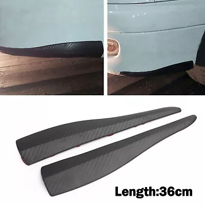 2pcs 36cm Rubber Car Front Rear Bumper Lip Anti-collision Strip Carbon Fiber • $18.89