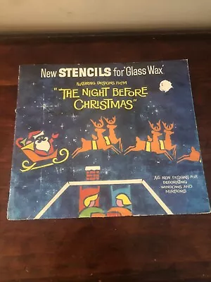$44.99 • Buy Vintage Stencils The Night Before Christmas Glass Wax Gold Seal Co NEW Sealed