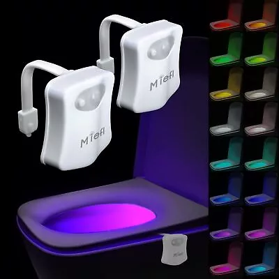 Toilet Light Motion Sensor 16 Colors Changing (2 Pack)Led Glow Bowl Inside Toil • $10.41