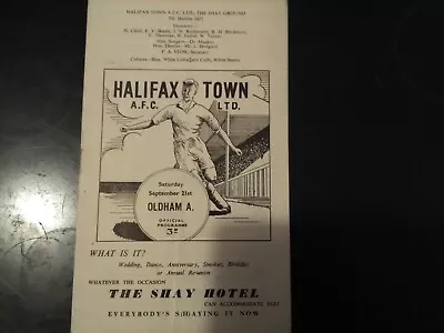 Halifax Town V Oldham Athletic Season 1957/58 Division Three North • £1.50