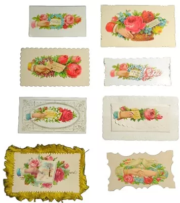 Antique Victorian Calling Cards Embossed Die Cut Floral Birds Lot Of 8 Vintage B • $12.99