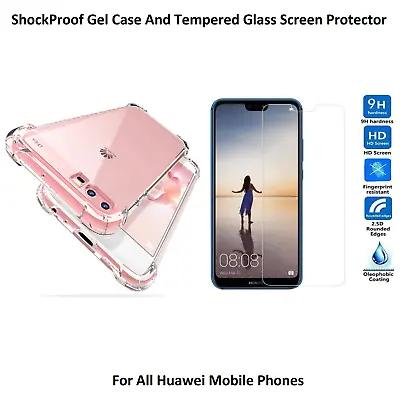 Case For Huawei MATE P20 30 10 LITE Shockproof & TEMPERED GLASS SCREEN PROTECTOR • £4.98