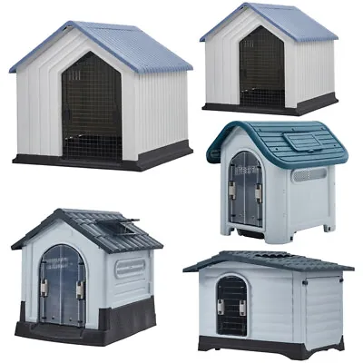 Dog House Kennel Plastic Animal Hut Indoor Outdoor Pet Crate Cabin Puppy Shelter • £62.95