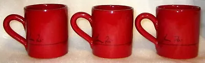 Set 3 Mamma Ro Italy Red Mugs Classic Collection Signd Pottery Cups 3 7/8  Read • $44.88