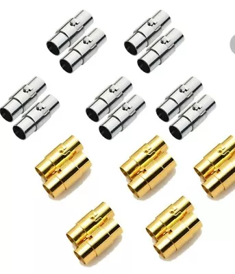 Rekyo 20pcs Magnetic Jewellery Clasps For Leather Gold+silver 6mm • £11.99