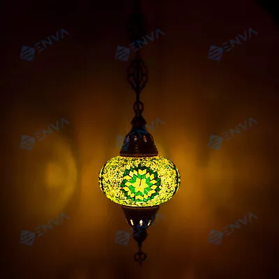 Turkish Moroccan Glass Mosaic Ceiling Hanging Chandelier Light Lamp Large Globe • $77.99