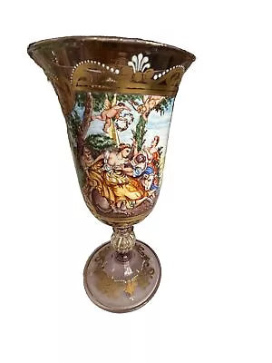 Venetian Painted Goblet With Muses  Signed • $49