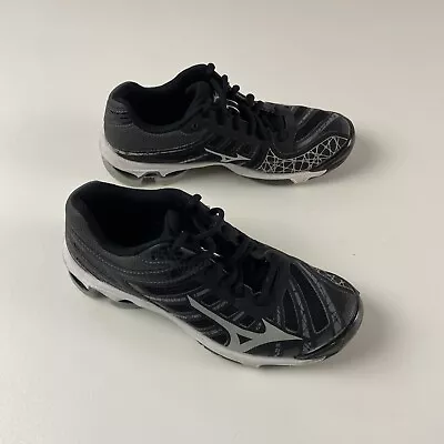 Mizuno PYV 0216 Wave Bolt 5 Black Lace Up Running Shoes Mesh Womens US 6.5 • $45