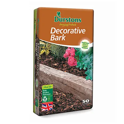 50L Durstons Garden Borders Flower Bed Pathway Landscaping Decorative Mulch Bark • £12.99