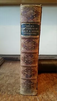 1884 Dictionary Roman & Greek Antiquities - Rich - Illust Fine Full Calf Binding • $37.34