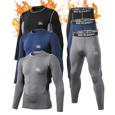 £18.59 • Buy Mens Compression Base Layer Thermal Underwear Set Soft Fleece Lined Long Johns