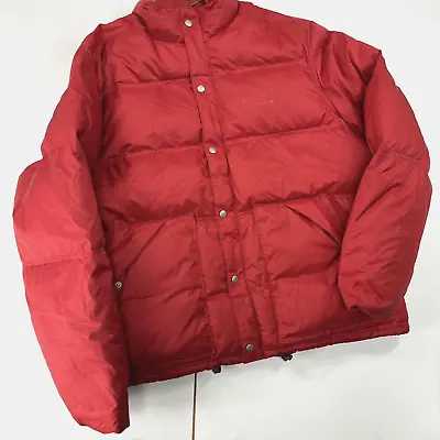Woolrich Puffer Jacket Extra Large Red Down Coat Bubble Retro Logo Tonal • $124.99