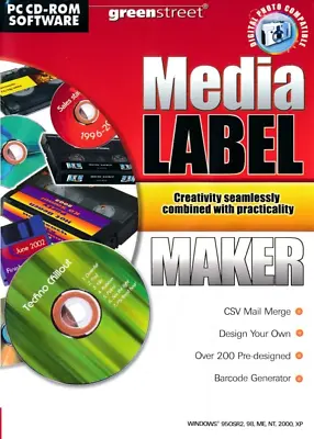 Media Label Maker CD DVD Video Etc - PC Labelling Software (New)   • £3.95