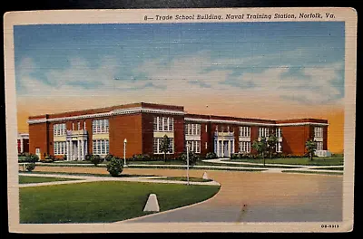 Vintage Postcard 1942 Naval Training Station Trade School Norfolk Virginia VA • $8