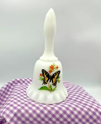 Vintage Westmoreland Ruffled Milk Glass Bell W/ Butterfly - EUC - Very Lovely ** • $8