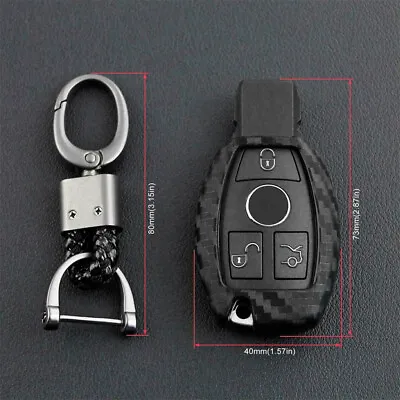 Carbon Fiber Smart Car Key Case Cover Fob Holder Accessories For Mercedes-Benz • $5.49