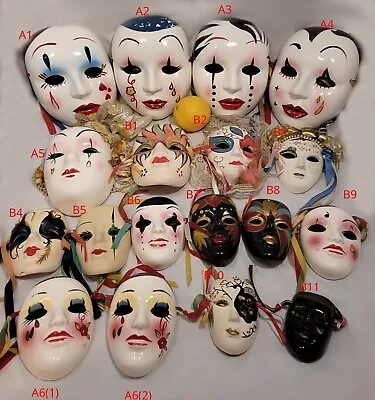 SELECT Ceramic Porcelean Mime Mardi Gras Mask Masquerade • $9.50