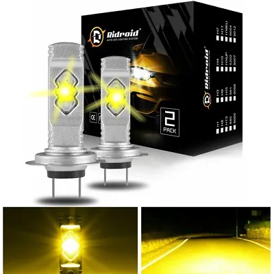 2X H7 LED Headlight Bulb Conversion Kit High Low Beam 3000K Yellow 20000LM • $21.50