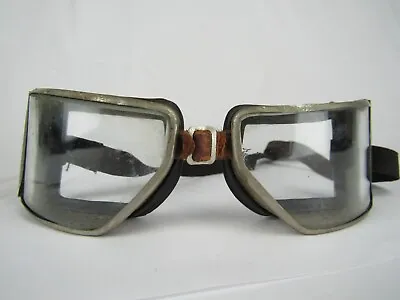 Vintage CESCO  WIDE VISION  Motorcycle Safety Glasses Goggles Eye Steampunk 1940 • $69.99