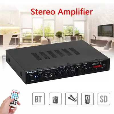 2000W Audio HiFi Bluetooth Amplifier SD Surround Stereo For Cinema Home Theater • £74.39