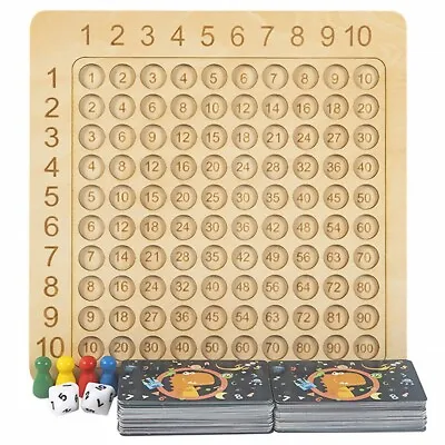 Times Table Multiplication Board Game Wooden Educational Toy Maths School Learn • £9.99
