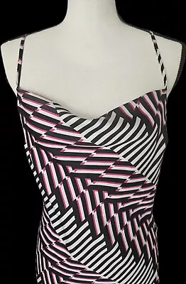 Express Maxi Dress Size S Black White Pink Side Slit NWT • $60