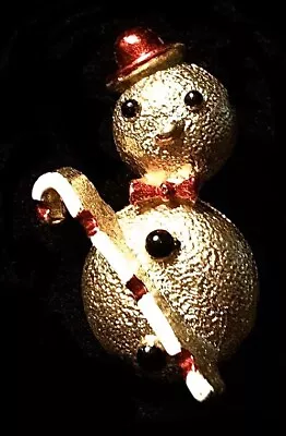 Rare 60s Vintage Signed Gerrys Christmas Snowman Pin Brooch Broach • $10.97