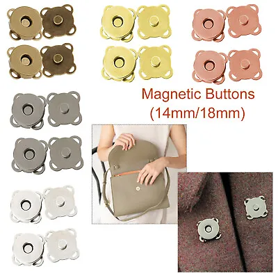 Magnetic Snap Clasp Buttons Flower Shape For Leather Craft Coats Purses 14/18mm • £2.49