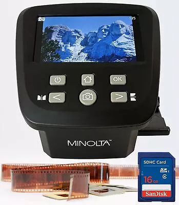 Minolta All-In-One 22MP Film & Slide To Digital Converter 5  Hi-Res LCD - BLACK • $129.99