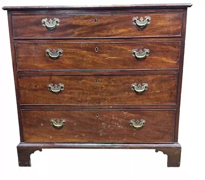 Antique Chippendale Bracket Foot Bachelor's Chest 34 Case Mahogany 18th Century • $675