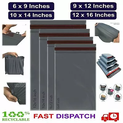 £3.49 • Buy 50 100 MIXED SIZES Grey Postage/Poly/Postal Mailing Cheap Bags/Sacks/Envelopes