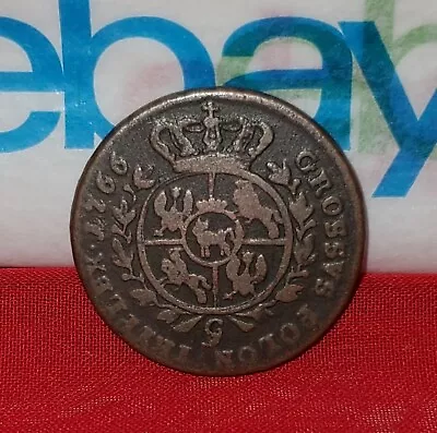 Poland 3 Grosz Grosze 1766 Stanislaw August Poniatowski - Old Coin • $71