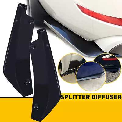 Pair Car Rear Lip Rocker Bumper Spoiler Wrap Angle Splitter Body Side Skirts Kit • $29.95