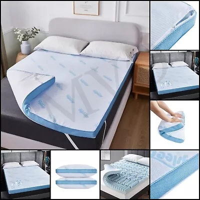 Extra Deep Air Cooling Mattress Topper Thick Soft Hotel Quality Anti Allergy UK • £59.99