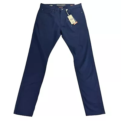 Dockers Mens Jean-Cut Supreme Flex Slim Fit Pants Blue 34x34 • $34.97