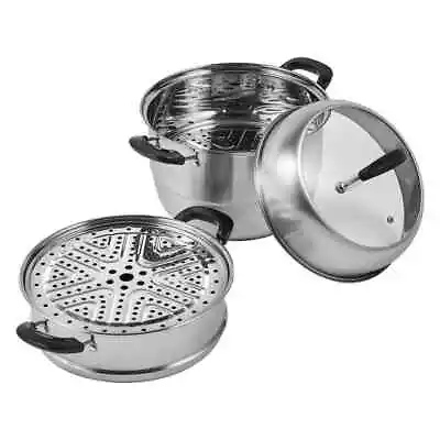 3 Tier Steamer Pot For Cooking Food-Grade Stainless Steel Food Steamer Cookware • $31.19
