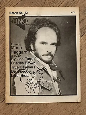 Merle Haggard Signed 1984 San Francisco Music Magazine BNO Beano Jonny Whiteside • $59.99