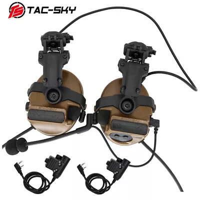 TAC-SKY Tactical Headphones Dual Communication COMTAC III Headphones + U94 PTT • $249.99